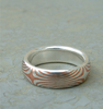 Cu/Ag mokume star pattern ring